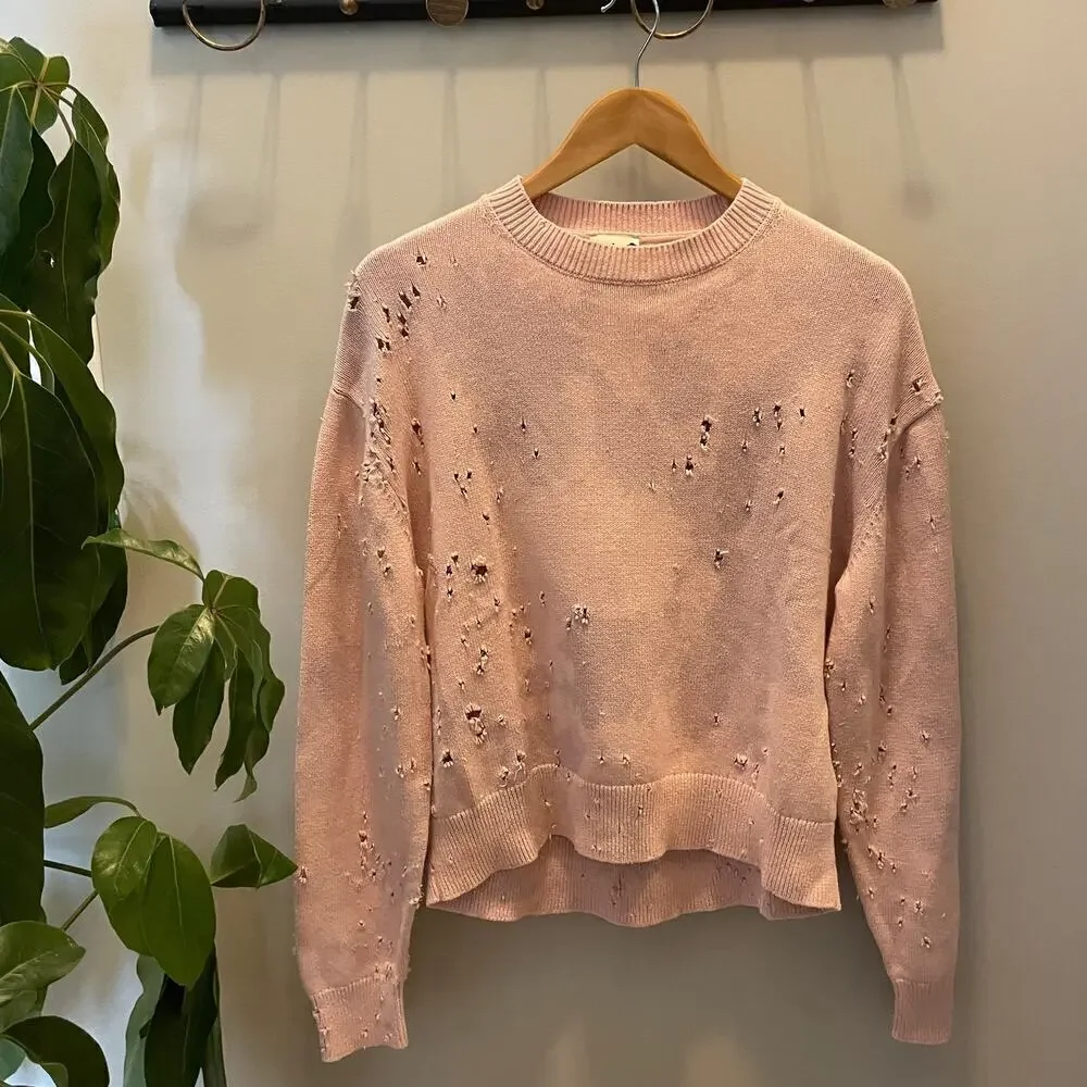 Totally Blown Shotgun Distressed Rose Sweater | Joshua Tree, Size M, EUC, $148